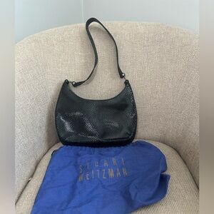 Stuart Wietzman black shoulder bag faux snakeskin